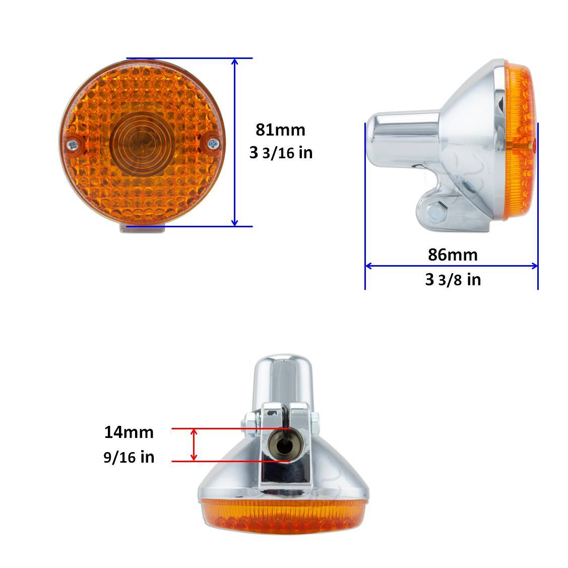 Retro 1x Front Rear Turn Signal For Kawasaki Police KZ 1000 78-05