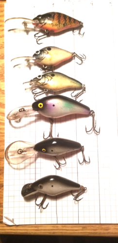 Lot of 6 Bass Fishing Lures Used (3 Manns and 3 Natural Fish) Fishing Lures - Picture 1 of 1