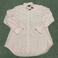 Polo Ralph Lauren Dress Shirt Mens 16.5 32/33 Pink Regent Classic Long Sleeve
