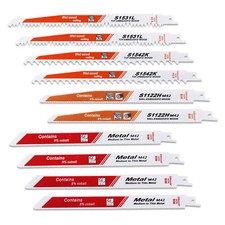 10 tlg Säbelsägeblätter Holz+Metall 228+240mm Sägeblatt Fuchsschwanz Tigersäg