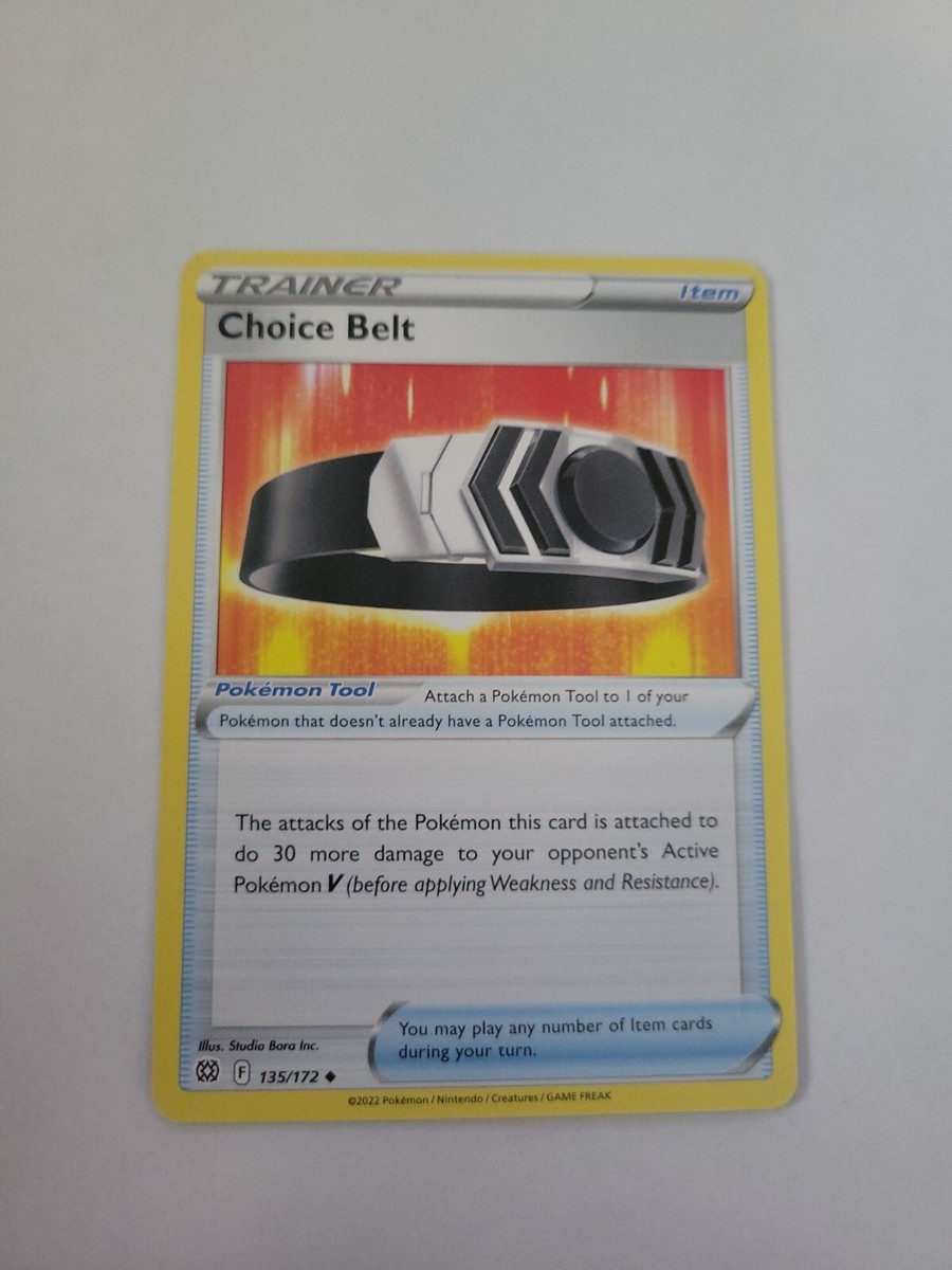choice belt pokemon card value 135/172 - Brilliant Stars The attacks of the Pokmon this card is attached to do 30 more damage to your opponents Active Pokmon V (before applying Weakness and Resistance) Pokemon Card Game/[SM4+] GX Battle