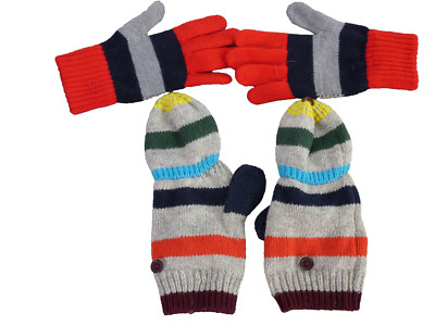 Konvolut Handschuhe Fäustlinge 2 Paar Jungen Mädchen Kinder warm Winter Strick GAP Ra Re