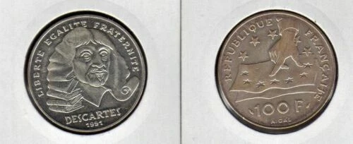 Pièces de monnaie françaises de 100 francs 100 Francs, sur descartes