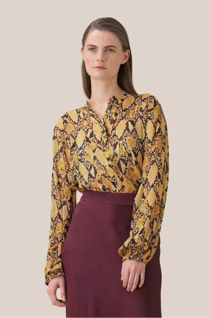Anthropologie x Second Female Snake Print Blouse XS  UK 6 RRP £92 image 2