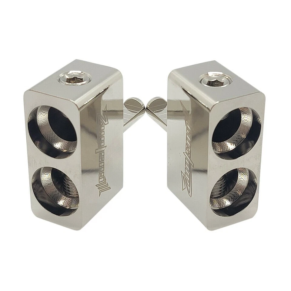 Pair ILL Customz Offset Dual 1/0 Gauge to 4 Gauge Amp Input Reducers