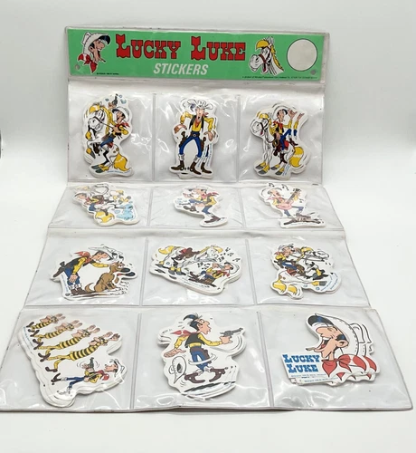 Original Complete Retail Display Lucky Luke 180 Stickers Dargaud 1988 Morris