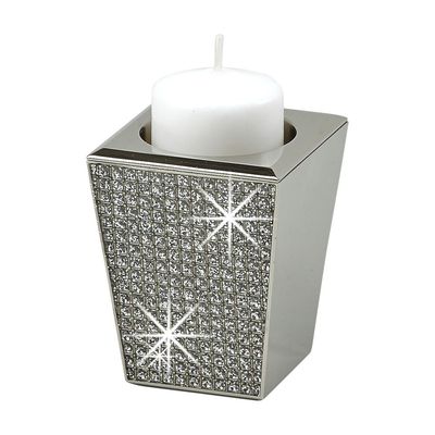 GLITTER GALORE 2-WAY CANDLESTICK. 2.5'' TALL.