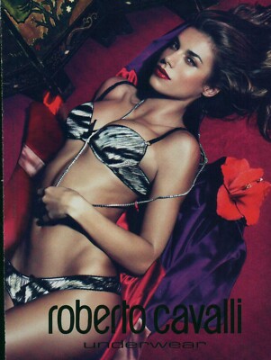 ROBERTO CAVALLI Lingerie Magazine Print Ad Advert  Bra Hosiery Underwear 2011
