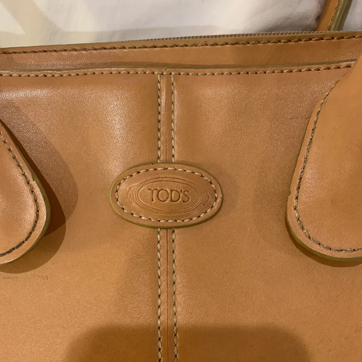 Vintage Tod s Tan Leather Tote Shoulder Bag eBay
