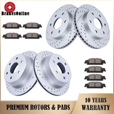 Front & Rear Brake Rotors Pads fit for GMC Sierra 1500 1999-2006 Drilled Slotted