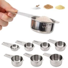 Measuring Cups Stainless Steel Cooking Baking Dry Fluid 60/80/120/160/180/240ml
