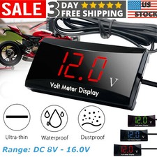 12V Digital LED Display Voltmeter Voltage Gauge Panel Meter For Car Motorcycle