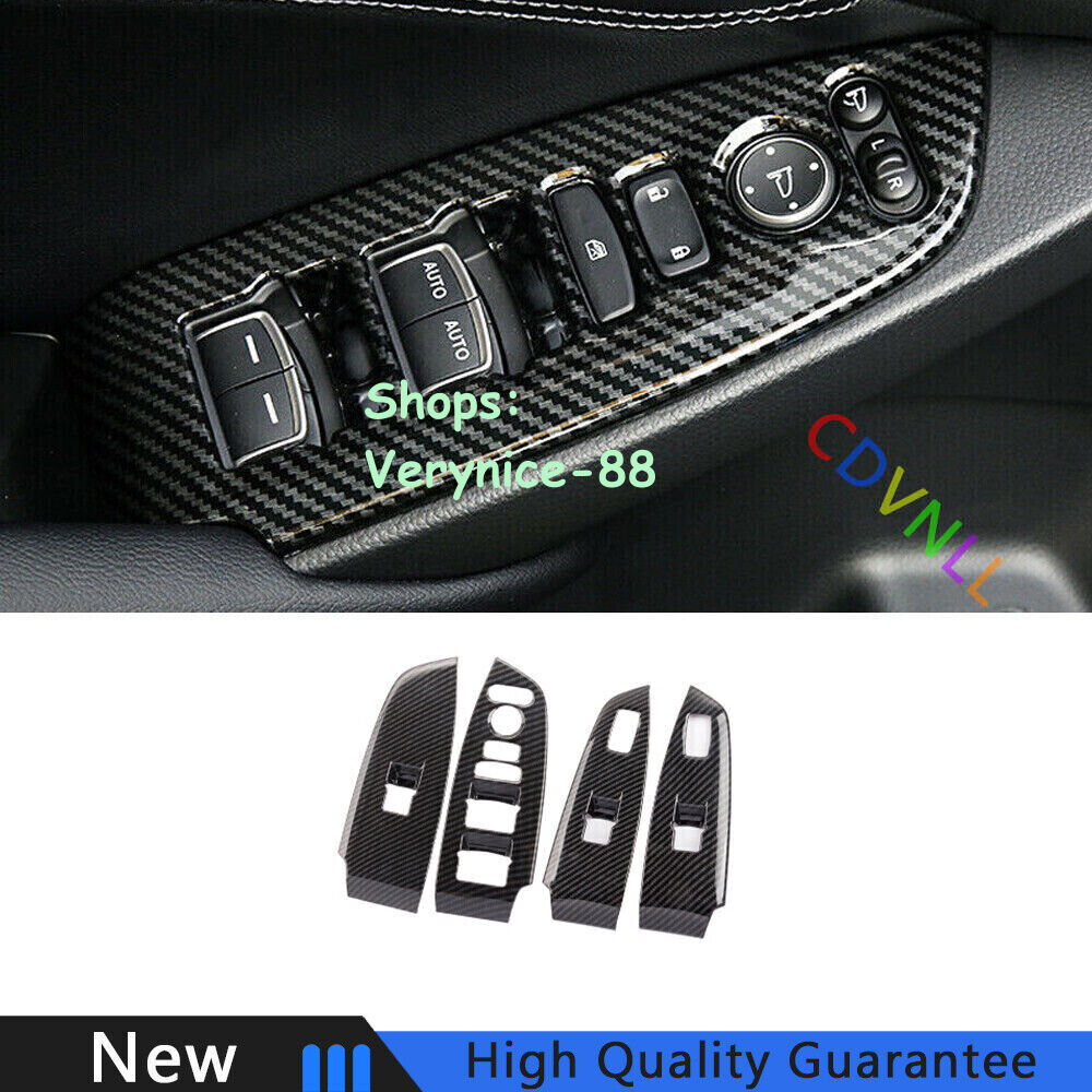 For Honda Accord 10th 18-2022 Carbon Fiber Car Window Lock Lift Panel Frame Trim