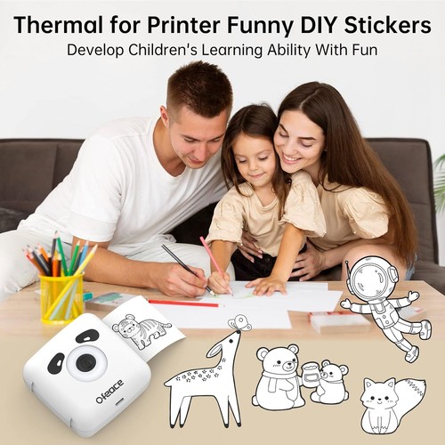 Mini Sticker Printer Maker Machine with Paper, 300DPI Thermal White - Picture 5 of 8