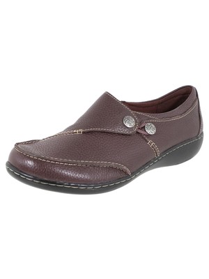 $85 Clarks Womens Ashland Lane Q Loafer Shoes, Burgundy, US 11