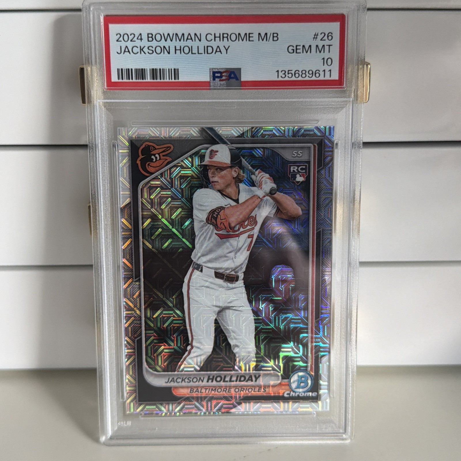 2024 Bowman Chrome - Jackson Holliday #26 Mojo Refractor (RC) PSA 10