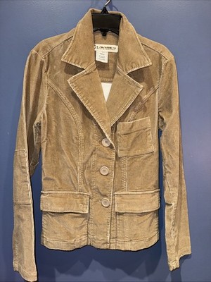 Z. Cava Ricci Y2K Women's Corduroy Button Front Blazer Jacket Gray Size XS