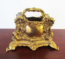 Vintage Gold Letter Holder Caddy Ornate Baroq...