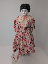 15  Antique Porcelain German Hertwig China Head Ethel Doll Low Brow New Arms a