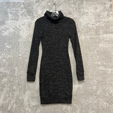 Windsor Sweater Dress Womens Small Charcoal Gray Marled Turtleneck Long Sleeve