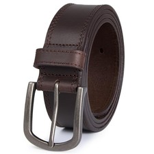 Men's Full Grain Leather Belt for Everyday Casual Jeans, 1.5" Handmade Men Le...