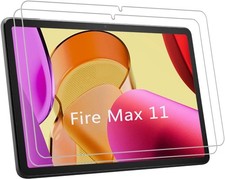 2 Pack Screen Protector for Fire Max 11 Tablet 2023, 9H Tempered Glass Anti Scra