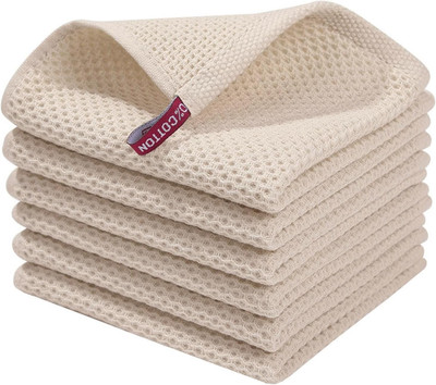100% Cotton Waffle Weave Kitchen Dish Cloths, Ultra Soft Absorbent Quick Drying 