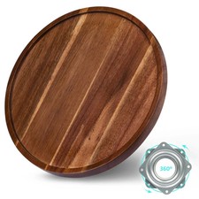 Lazy Susan Organizer for Table, 12 Inch Wooden Lazy Susan Turntable for Cabin...