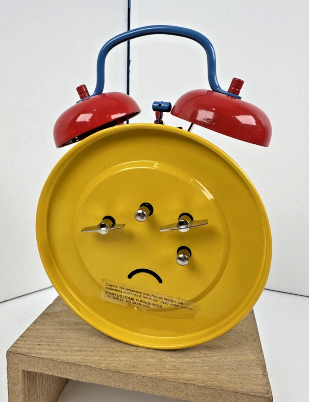 Crayola Morning Bells 7" Key-Wind Alarm Clock by Spartus - VNTG New in Open Box!