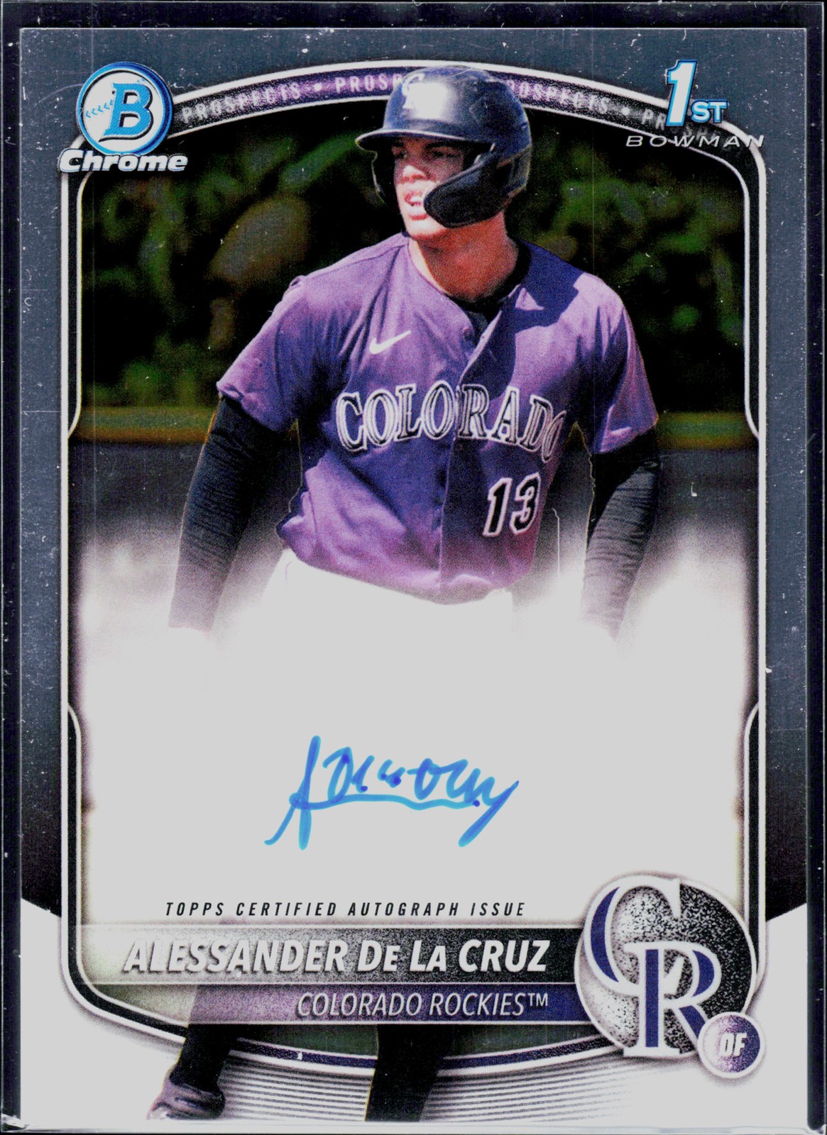 2025 Bowman Chrome #CPA-AD Alessander De La Cruz Prospect Autographs