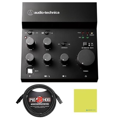 Audio-Technica AT-UMX3 Live Streaming USB Audio Mixer Bundle with.. -OPEN BOX