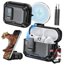 Case-Balck  Magnetic Automatic Lock cover with for AirPods Pro 3 I-Balck