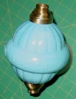 Vintage Lightning Rod Orb Blue Milk Glass Ball WC Shinn Lamp Project Parts USA