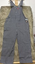 NEW Dickies Hickory Stripe Bib Overalls Mens 44x32 Blue White Railroad Cotton