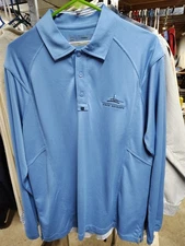 Cutter & Buck Four Bridges Blue Suntec Shirt Men's Size M Long Sleeve Pre-owned 