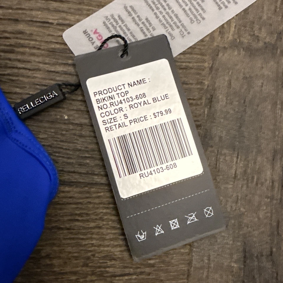 Traje de baño pequeño con aros delantero torcido top bikini push up RELLECIGA para mujer Foto 3 de 3