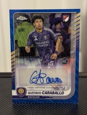 Topps 2025 Chrome MLS Gustavo Caraballo Blue Wave Auto /150 Orlando City RC