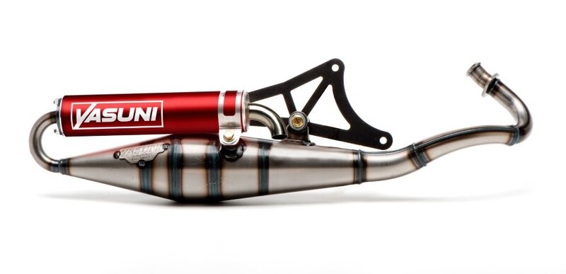 Pipe d'échappement YASUNI Z pour scooter Peugeot Ludix et Speedfight en acier verni
