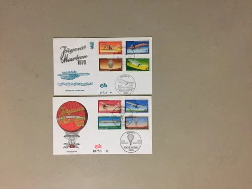 Two Germany History of Aviation fdc with sets of four stamps