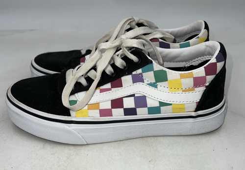 Vans Shoes Womens Size 6 Multicolor Checkered Lace Up Old Skool Sneakers - Picture 1 of 10