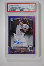 2025 Bowman Chrome Auto Kevin McGonigle Purple Refractor /250 PSA 9 Tigers