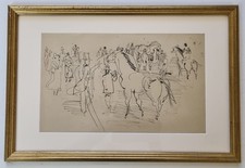 Héliogravure d’après Raoul Dufy Scène équestre encadrée 48 x 33 cm