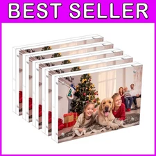Crystal Clear 4x6 Magnetic Photo Frames - 5 Pack