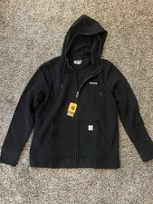 Women s Carhartt Relaxed Fit Full Zip Black Midweight Sweatshirt Size Large Logo