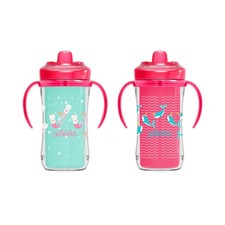 Dr Brown's Milestones Insulated Hard Spout Sippy Cup 10 Oz Pack of 2 Pink