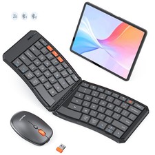 Ergonomic Foldable Keyboard and Mouse, Portable Bluetooth Keyboard and Mouse ...