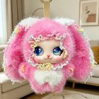 Bag Hanging Rabbit Plush Keychain Ornaments Car Key Ring Christmas Gift