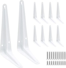 10 Pack 6 Inch L Brackets, White Shelf Supports for Shelving
