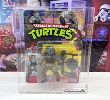 Vintage 1988 TMNT MOC ROCKSTEADY Series 1 - 10 Back Graded CAS 80 Playmates