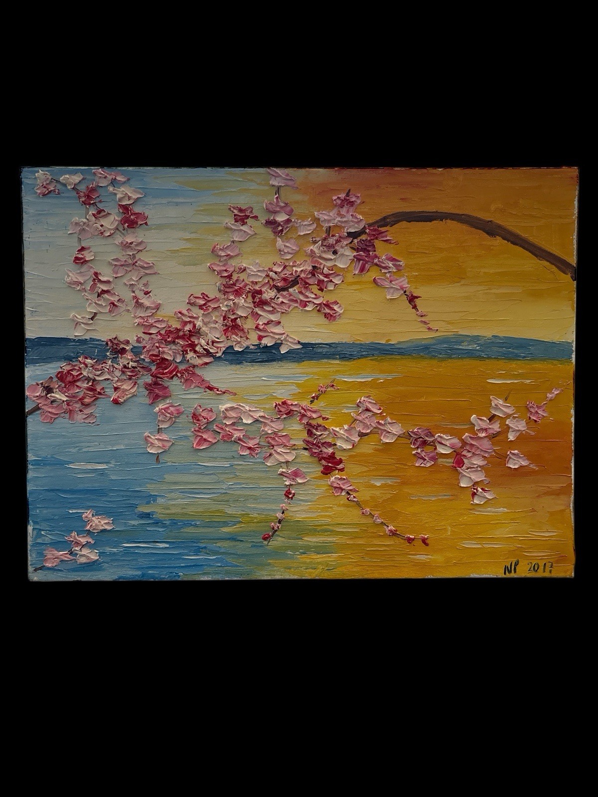 Natasha Petrosova Original Oil Painting, Cherry Blossom, 201